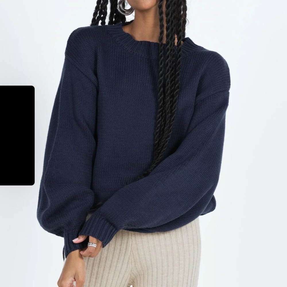 Princess Polly Navy Blue Sweater